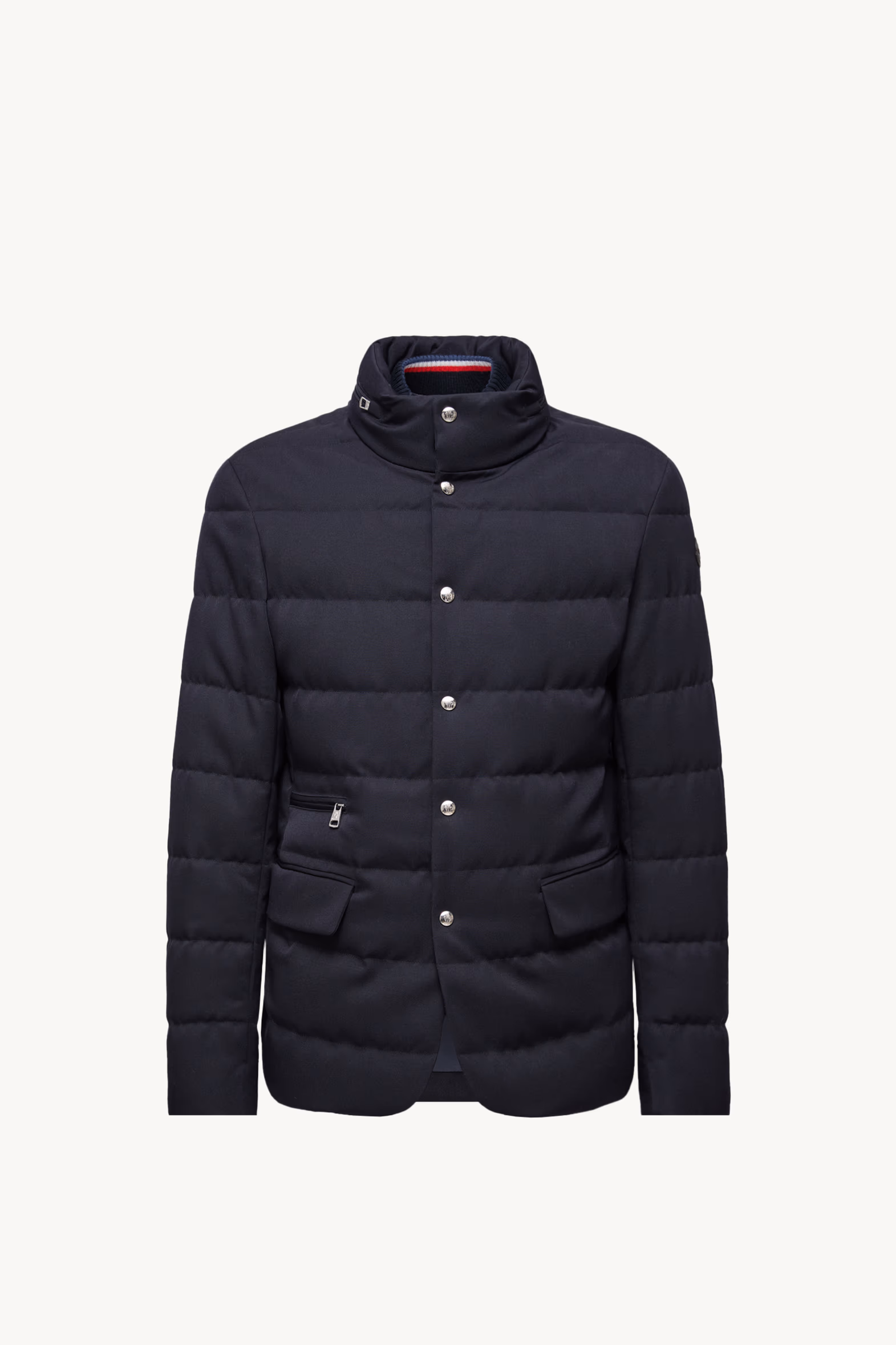 Bess Hooded Wool Short Down Jacket Navy Blue Moncler 2